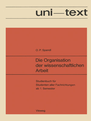 cover image of Die Organisation der wissenschaftlichen Arbeit